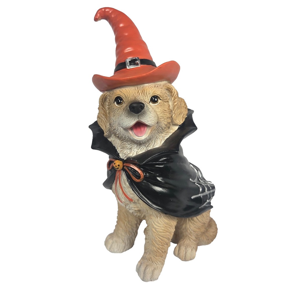 Creepy Cottage Halloween Witch Dog Figurine 12.5 Inch Puppy Resin Decor New